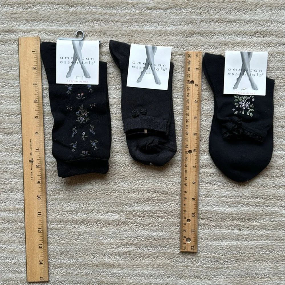 3 Pairs of NWT American Essentials Socks Black Dress Casual From Macy’s